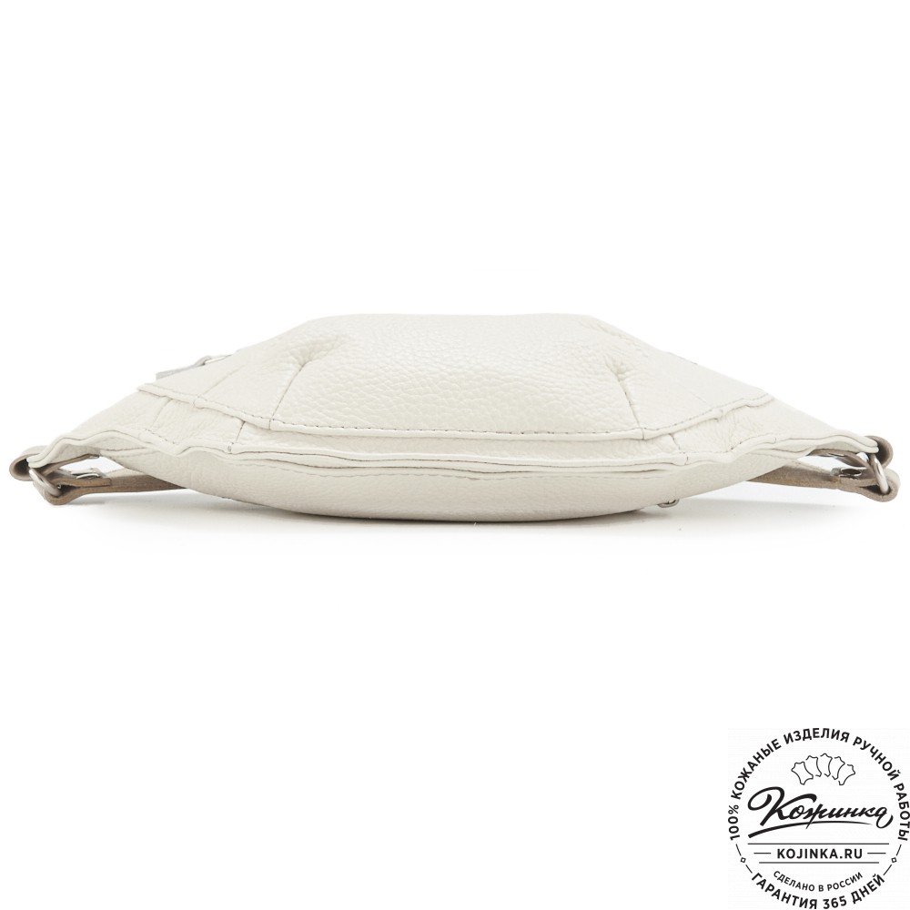 Кожаная сумка на пояс "Рики" (бежевая)